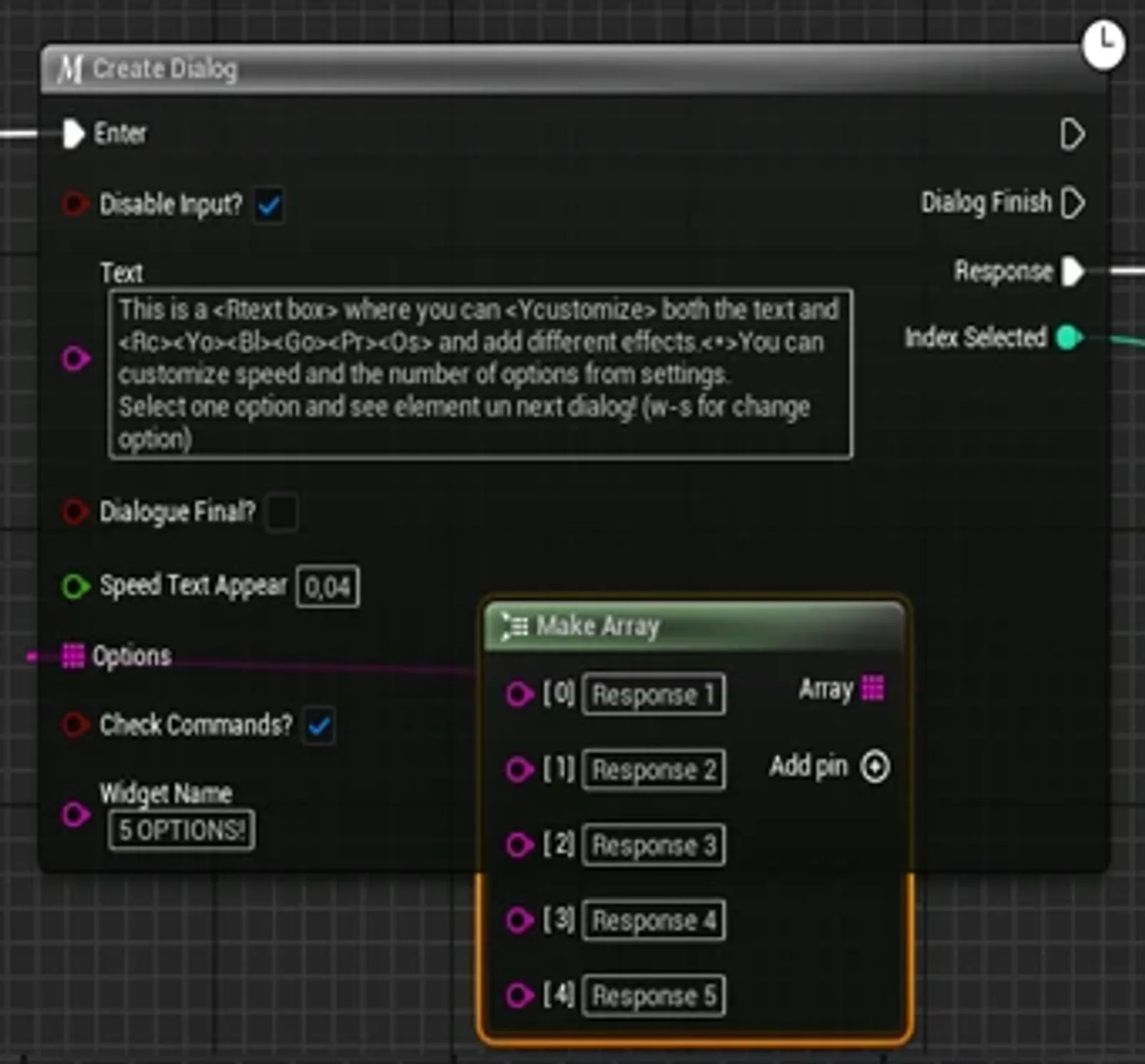 Input nodes configuration