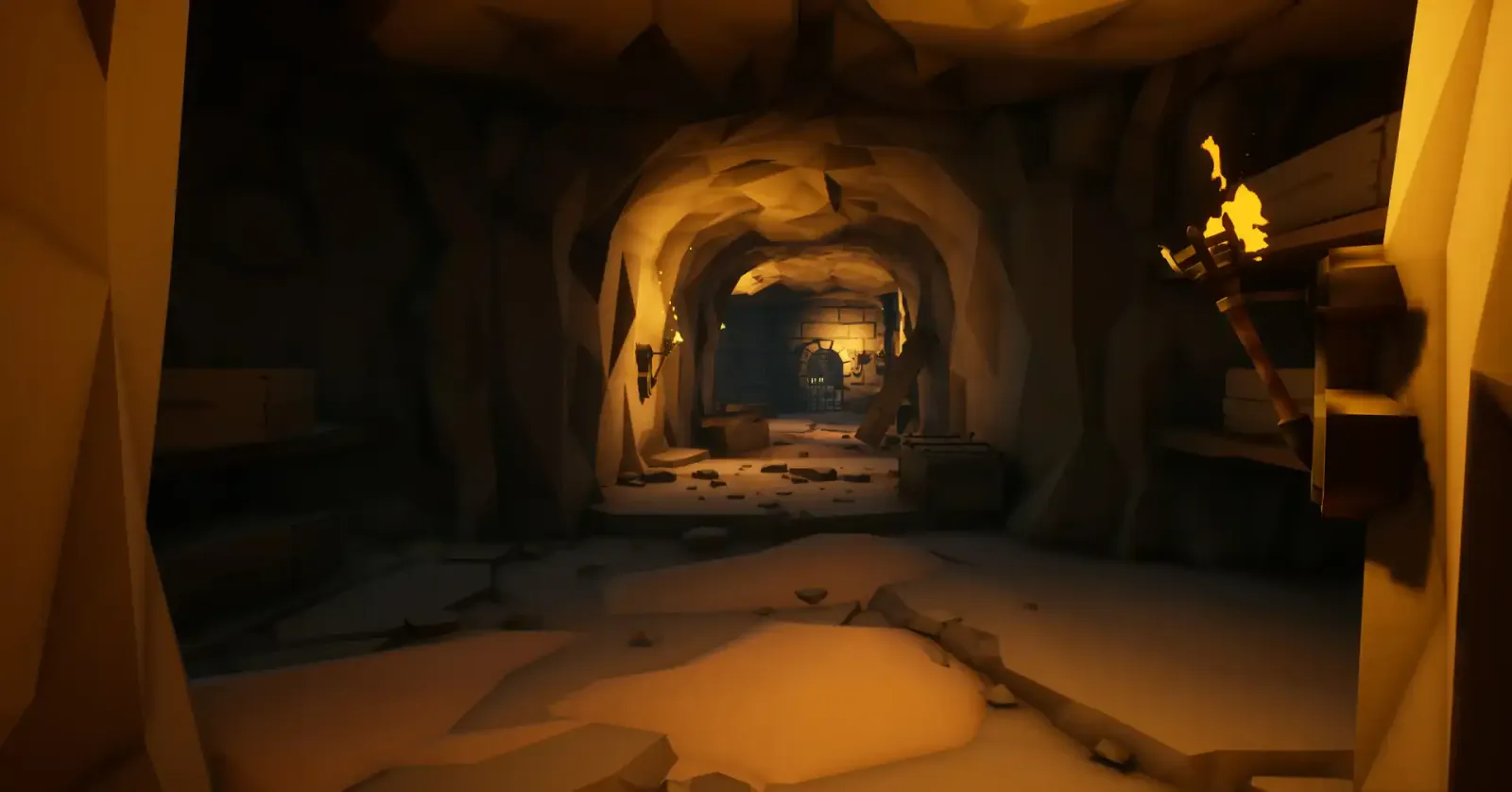 Escena de exploración de sala misteriosa en Escape from Blackwood