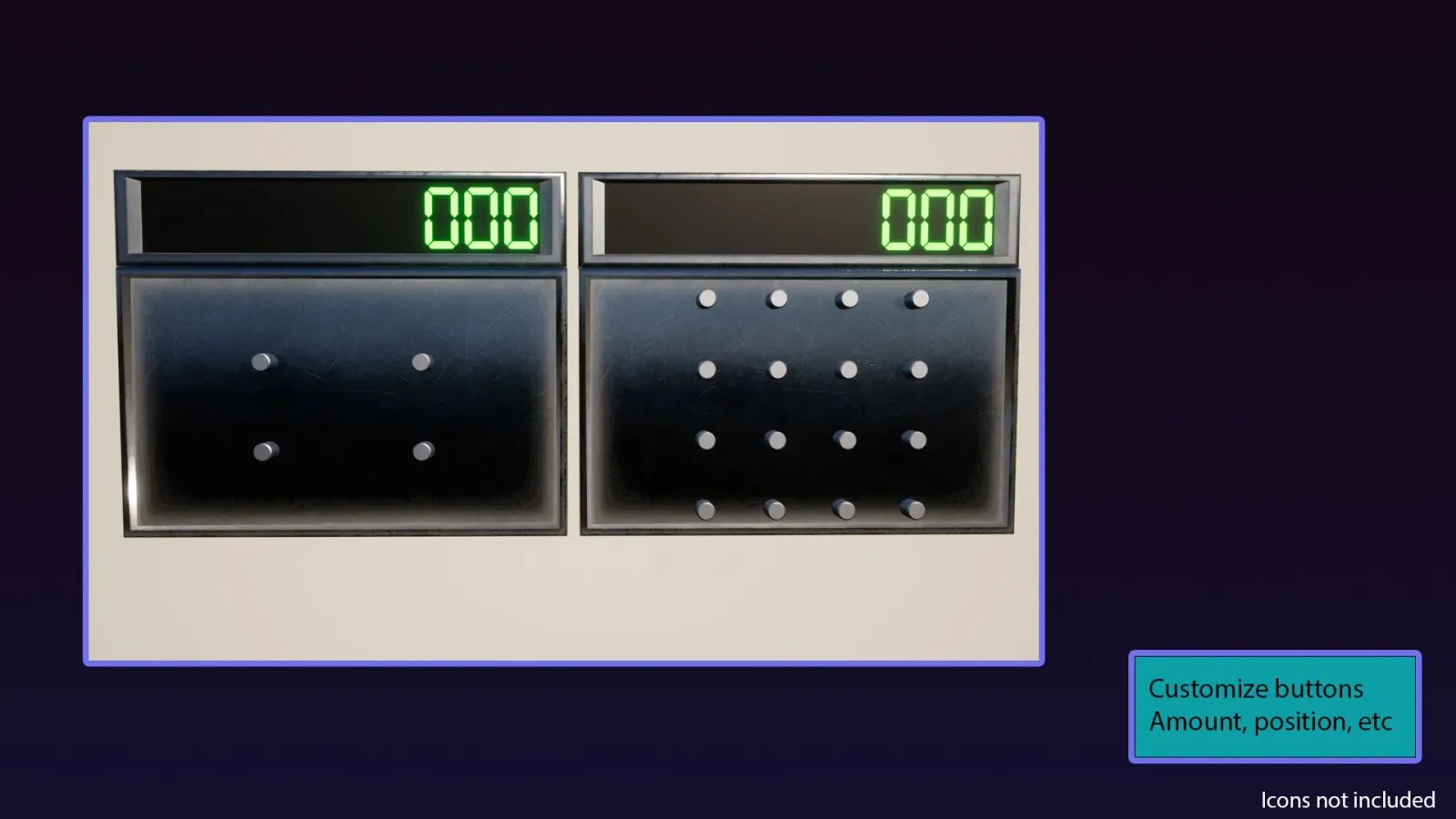 Easy Digital Panel cuadrícula de botones binarios en Unreal Engine