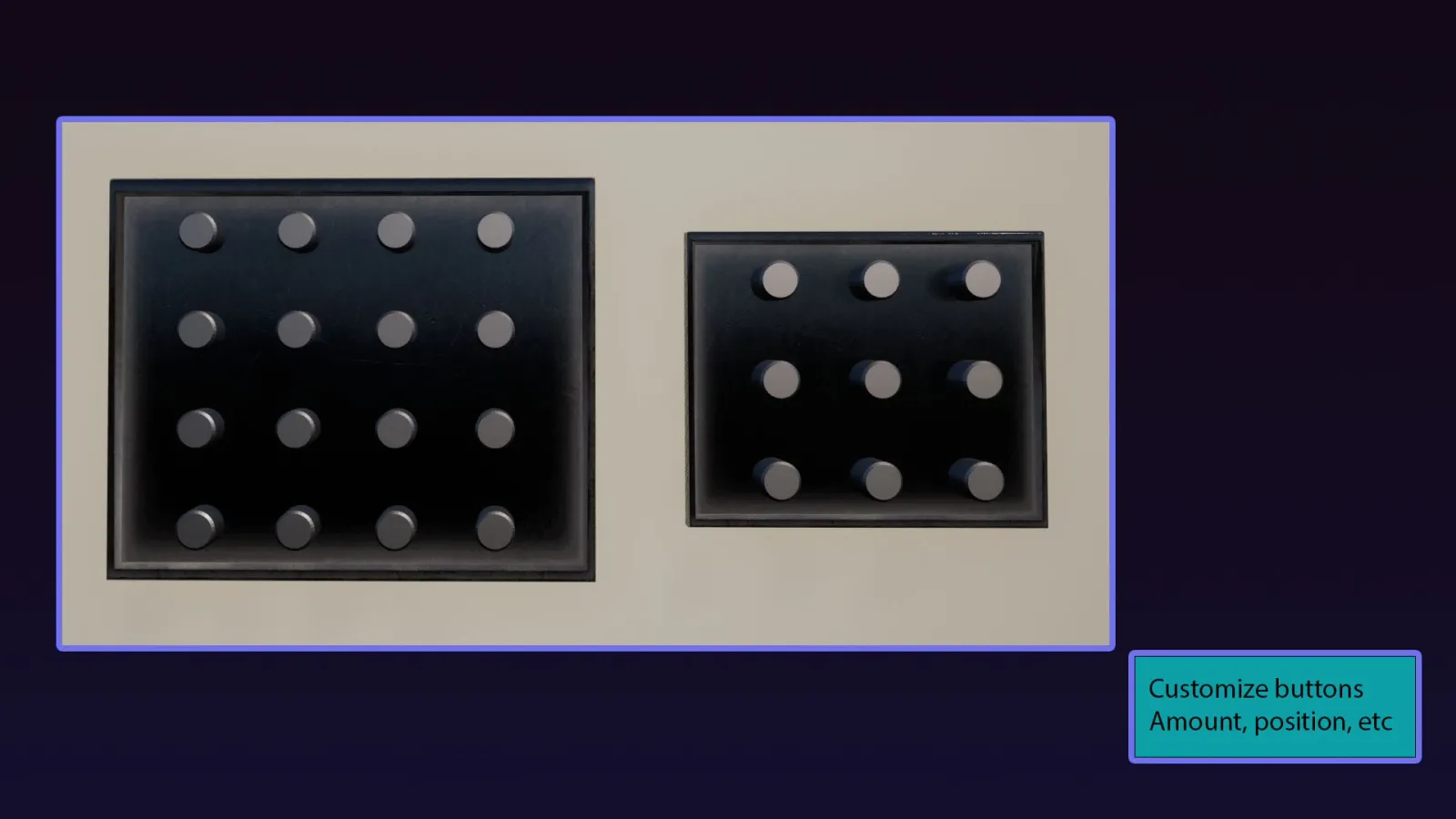 Easy Buttons Panel modular button combination in Unreal Engine