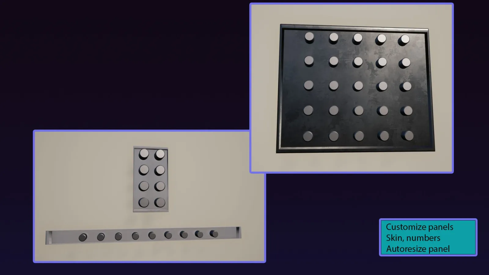 Easy Buttons Panel layout with automatic background resizing