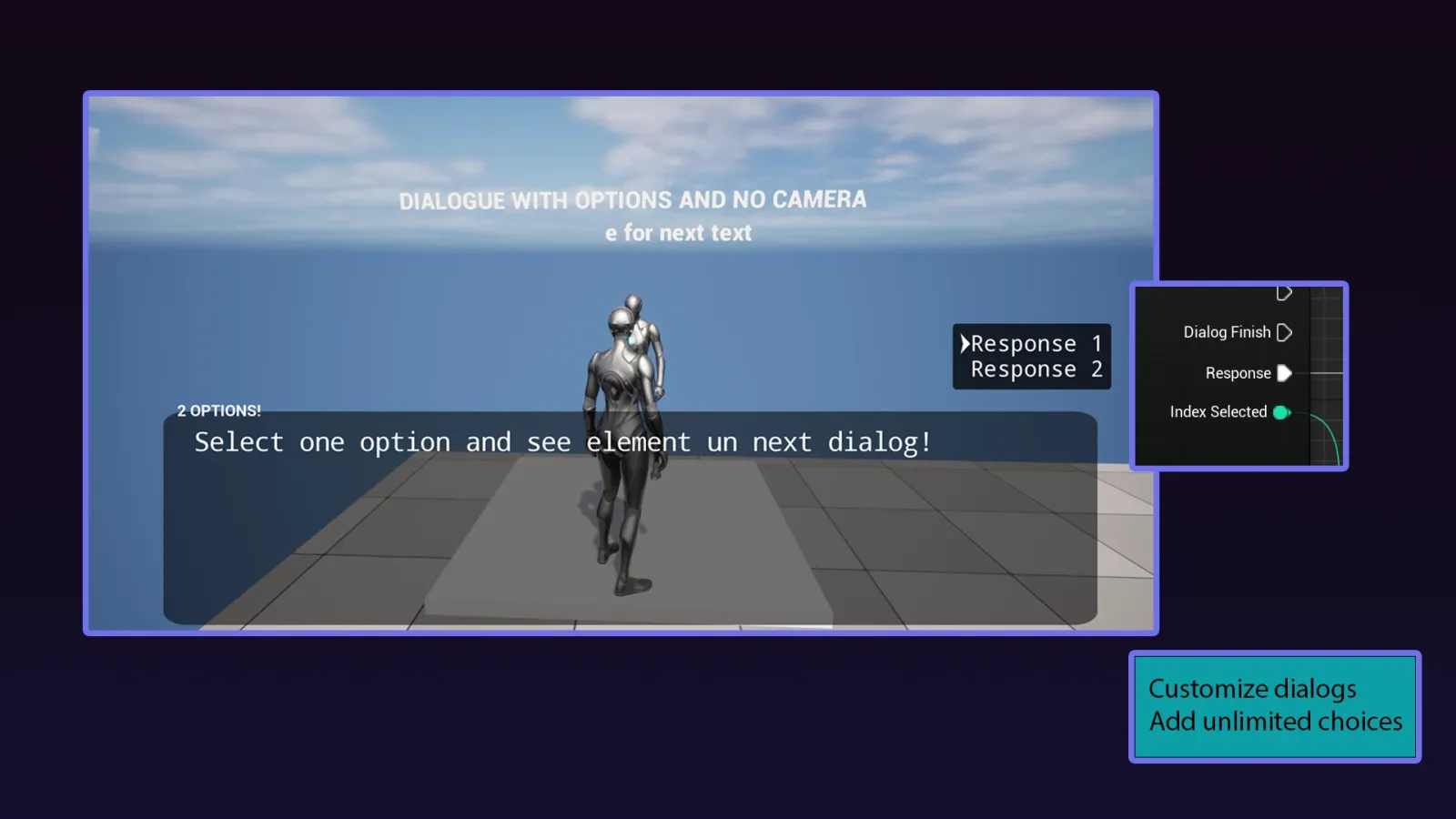 Easy Dialogue System comandos de texto y lógica de ramificación